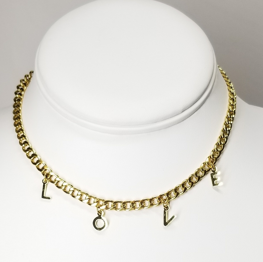 L.O.V.E. Charms Choker Necklace NEW - Picture 2 of 7
